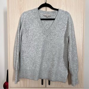 LOFT Heather Grey V-Neck Sweater